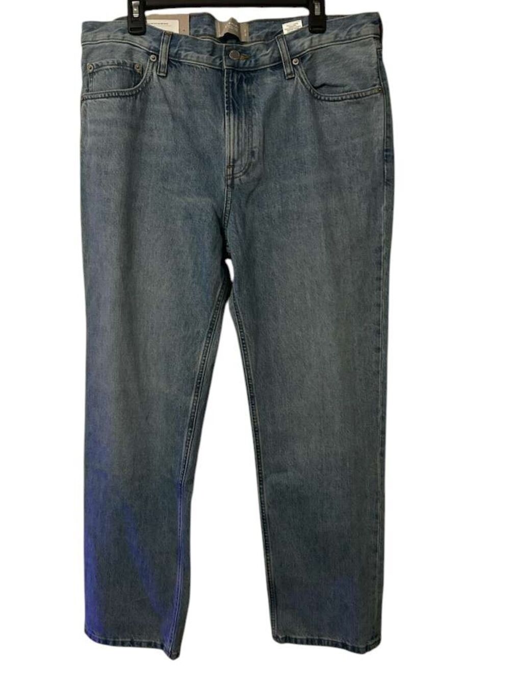 Everlane High Rise Straight Jeans Women 35x30 Light Wash Organic Cotton New